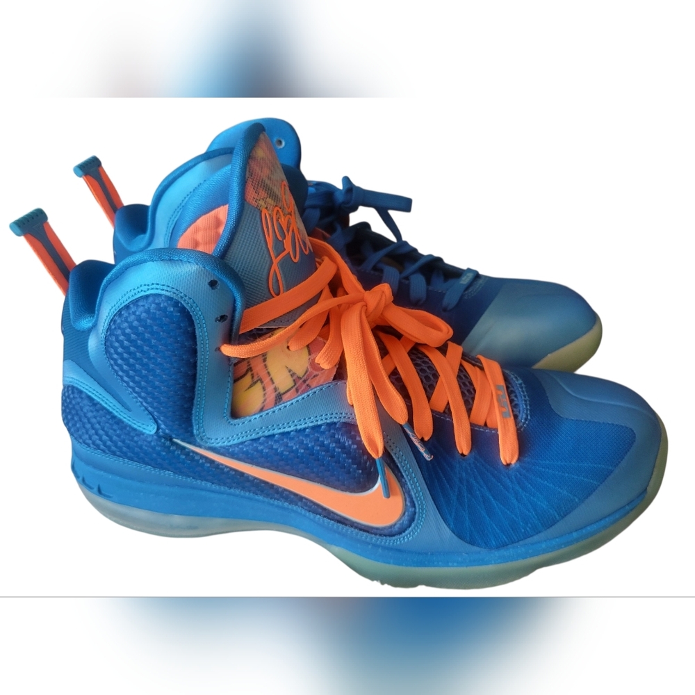 Nike Lebron 9 2011china Blue and Orange Athletic Shoes Sz11.5 - Picture 6 of 14